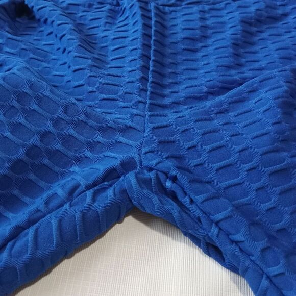 Continents Blue High Waist Ruched Butt Full Length Leggings Women's Size Medium - Picture 8 of 12